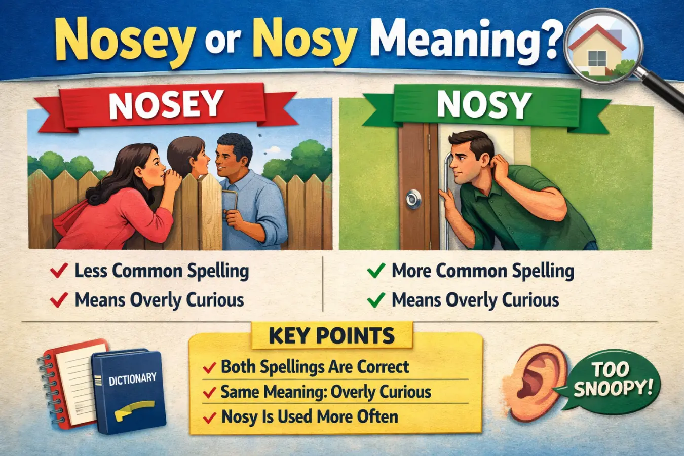 nosey or nosy meaning