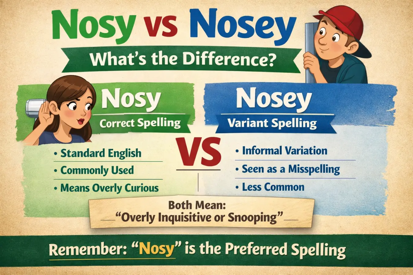 difference between nosy and nosey