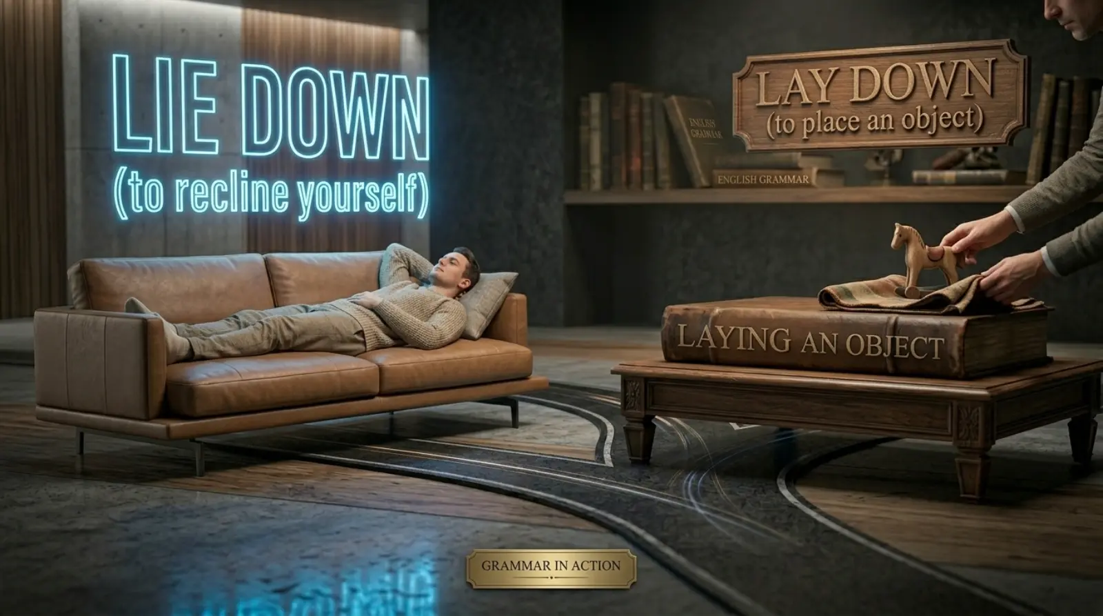 lie down or lay down