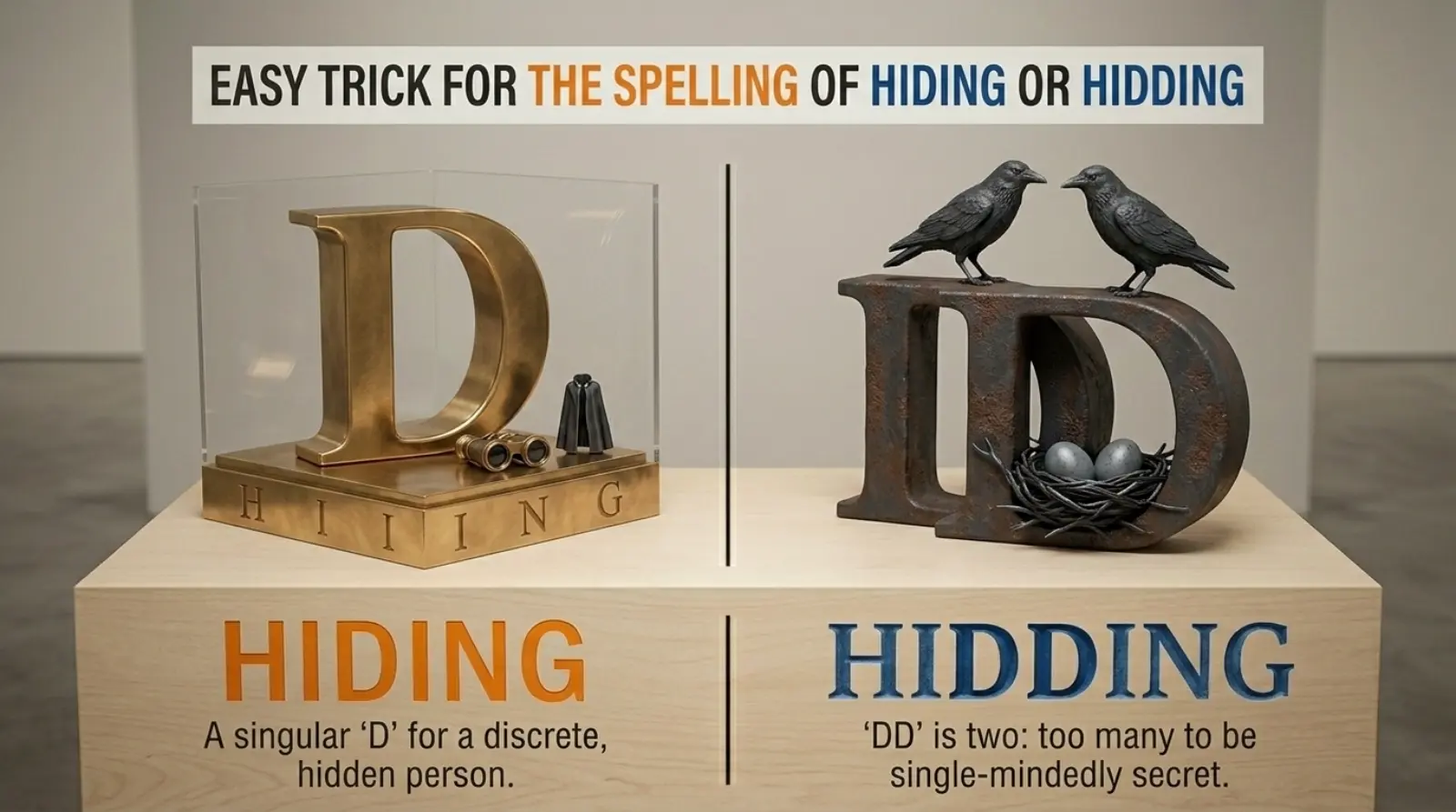 hiding or hidding spelling