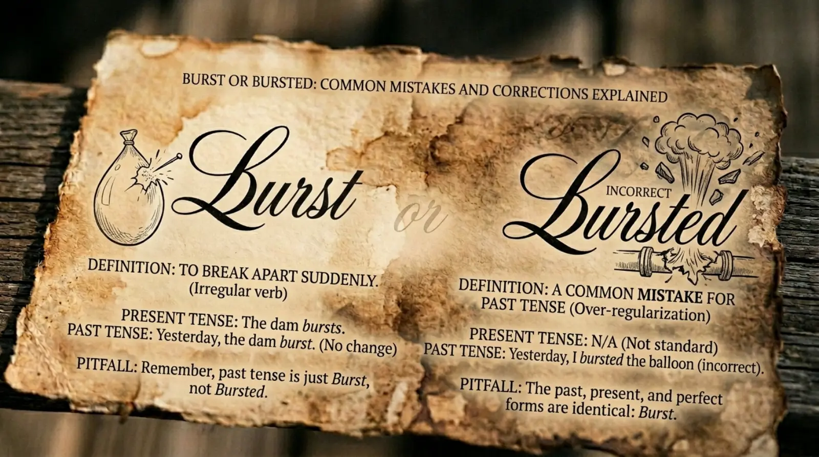 bursted or burst