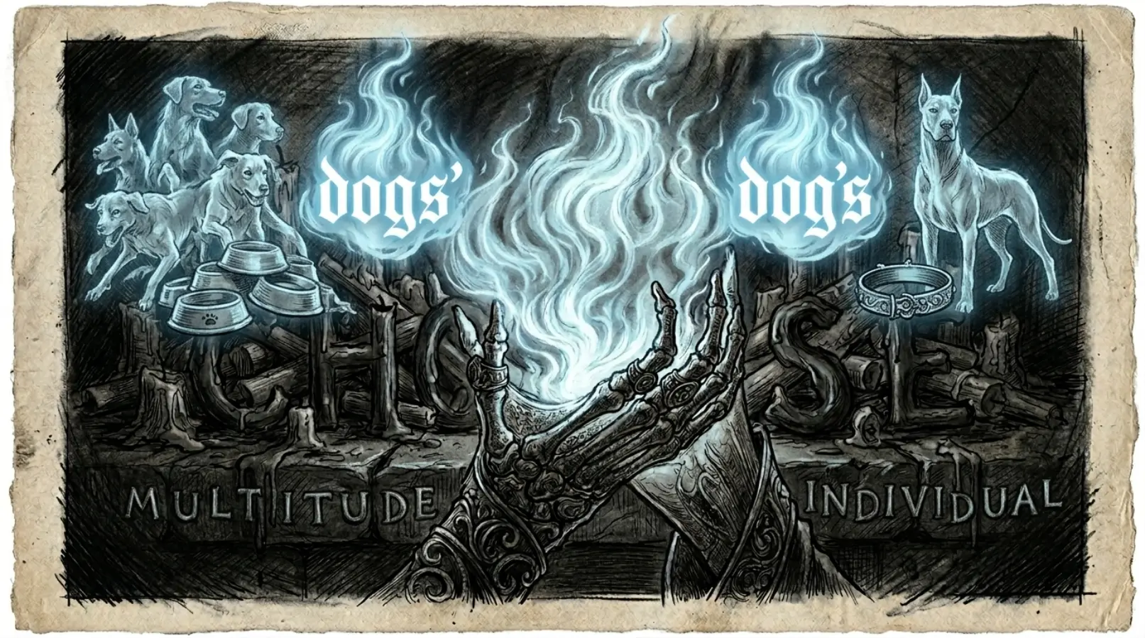 dogs' vs dog's