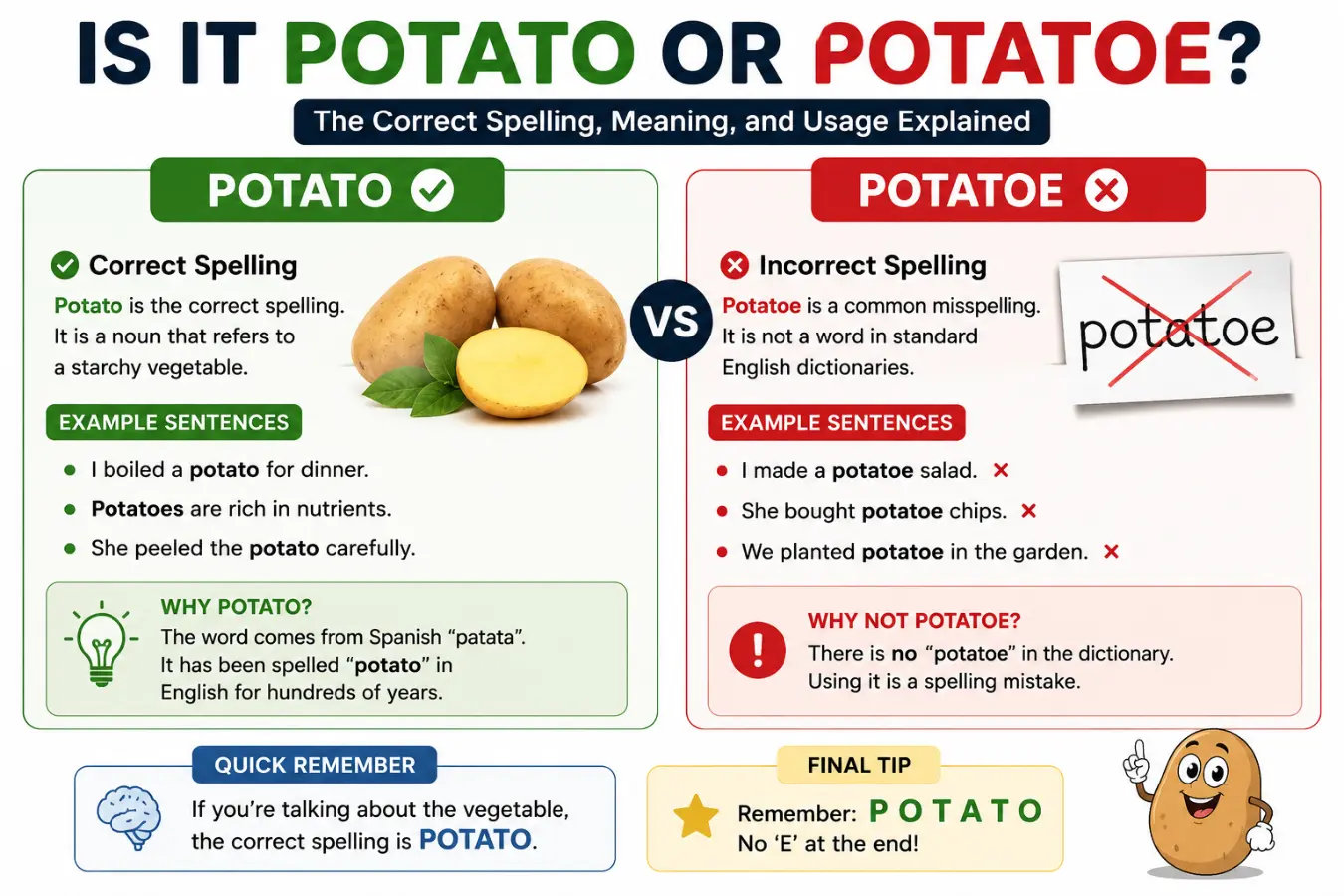 is it potato or potatoe