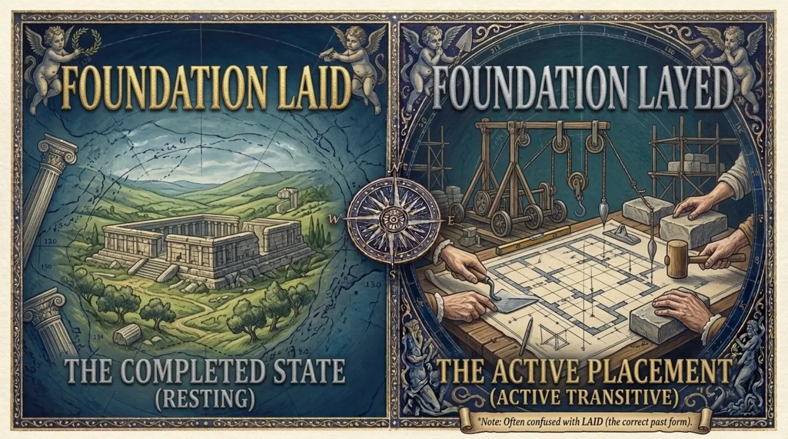 foundation laid or layed