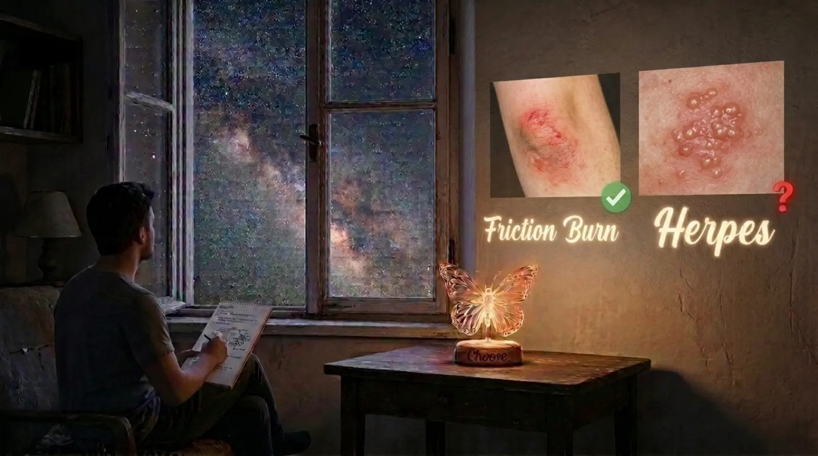 friction burn or herpes