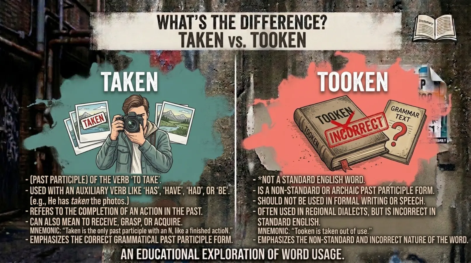 taken vs tooken